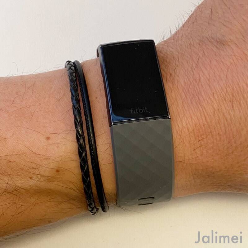 Armband Leder Nappa Und Geflochten Herren Schwarz von Jalimei