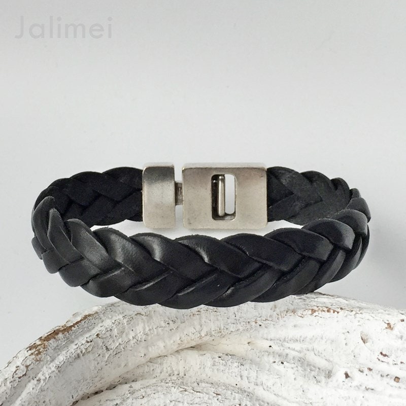 Lederarmband Herren Geflochten Schwarz von Jalimei