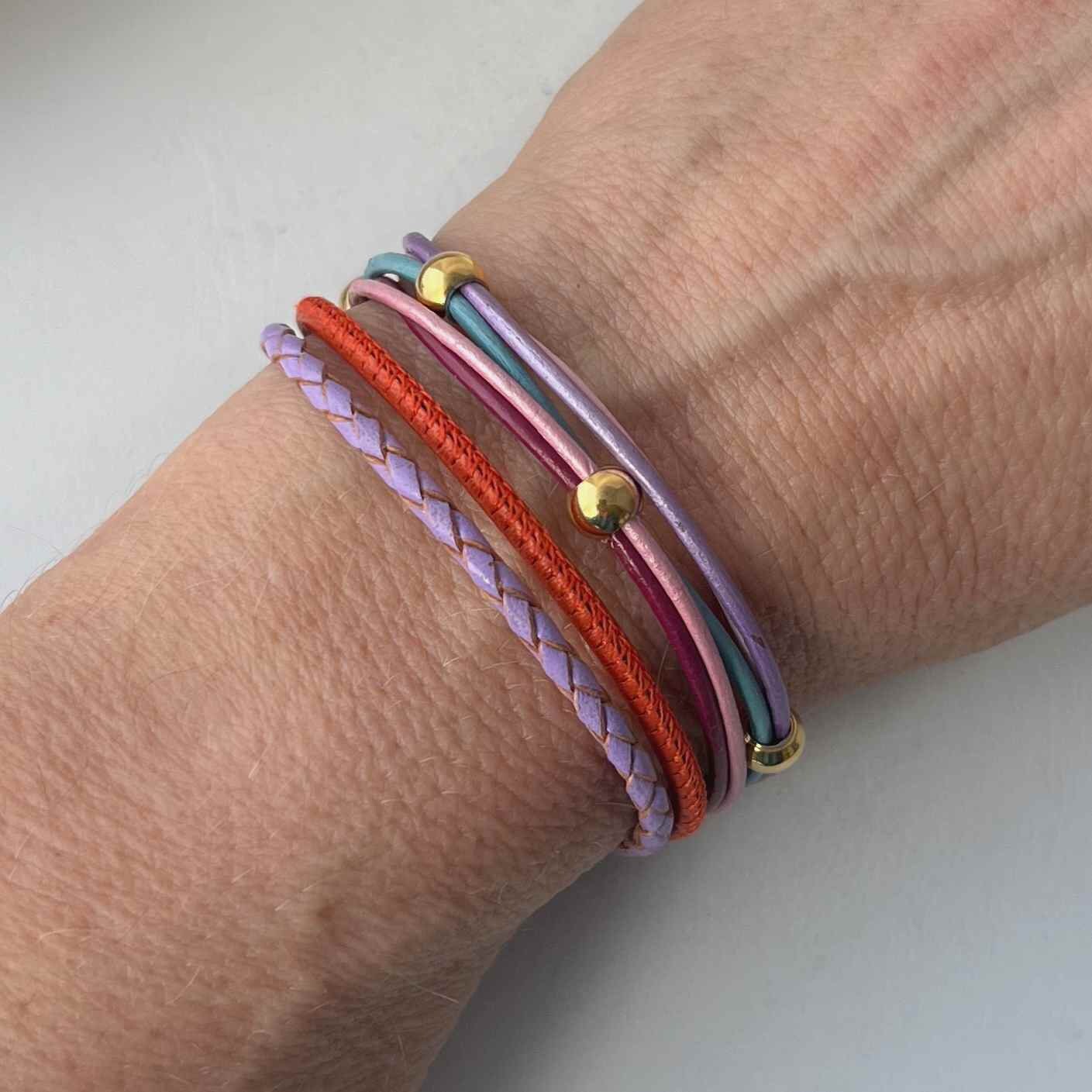 Lederarmband Nappa Bunt Gold von Jalimei