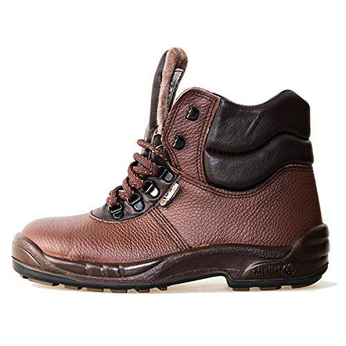 Jallatte Sicherheitsstiefel S3 LOG306 Braun Herren - HRO, wasserabweisendes Vollnarbenleder, hitzebeständige Sohle, durchtrittsicher, Zehenschutz Dank Stahlkappe (41 EU) von Jallatte