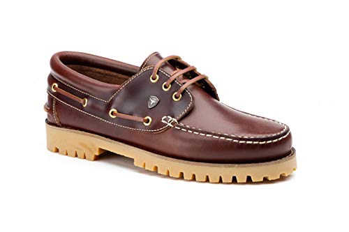 Herren Bootsschuhe Authentic 3 Eye Classic | Braun Brown | Pull Up-Leder (45 EU) von Xamic