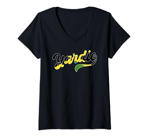 Damen Yardie Jamaika Flagge Stolze Jamaikanische Männer Frauen T-Shirt mit V-Ausschnitt Damen Yardie Jamaika Flagge Stolze Jamaikanische Männer Frauen T-Shirt mit V-Ausschnitt von Jamaica Flag Designs Proud Jamaican Roots