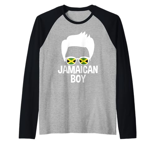 Herren Jamaikanische Jungensilhouette Jamaikanischer Reggae-Liebhaber Raglan Herren Jamaikanische Jungensilhouette Jamaikanischer Reggae-Liebhaber Raglan von Jamaica Flag Designs Proud Jamaican Roots