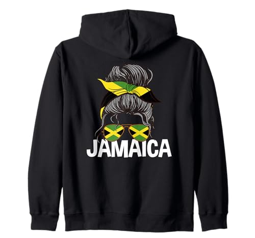 Jamaica Girl Unordentlicher Haarknoten Jamaican Woman Pride Kapuzenjacke Jamaica Girl Unordentlicher Haarknoten Jamaican Woman Pride Kapuzenjacke von Jamaica Flag Designs Proud Jamaican Roots