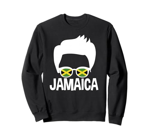 Jamaica Jungensilhouette Jamaican Man Pride Sweatshirt von Jamaica Flag Designs Proud Jamaican Roots