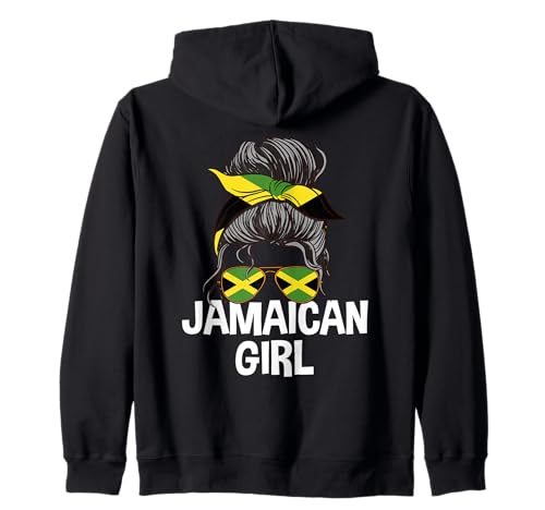 Jamaikanisches Mädchen unordentlicher Haarknoten Yardie Woman Pride Kapuzenjacke Jamaikanisches Mädchen unordentlicher Haarknoten Yardie Woman Pride Kapuzenjacke von Jamaica Flag Designs Proud Jamaican Roots