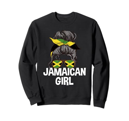 Jamaikanisches Mädchen unordentlicher Haarknoten Yardie Woman Pride Sweatshirt Jamaikanisches Mädchen unordentlicher Haarknoten Yardie Woman Pride Sweatshirt von Jamaica Flag Designs Proud Jamaican Roots
