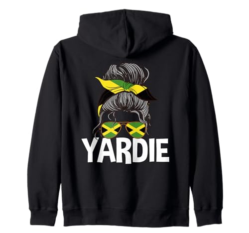 Yardie Jamaica Girl Unordentlicher Haarbrötchen Jamaican Woman Pride Kapuzenjacke Yardie Jamaica Girl Unordentlicher Haarbrötchen Jamaican Woman Pride Kapuzenjacke von Jamaica Flag Designs Proud Jamaican Roots