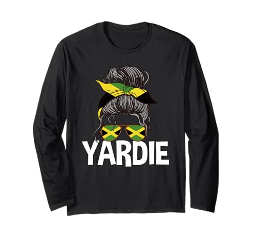 Yardie Jamaica Girl Unordentlicher Haarbrötchen Jamaican Woman Pride Langarmshirt Yardie Jamaica Girl Unordentlicher Haarbrötchen Jamaican Woman Pride Langarmshirt von Jamaica Flag Designs Proud Jamaican Roots