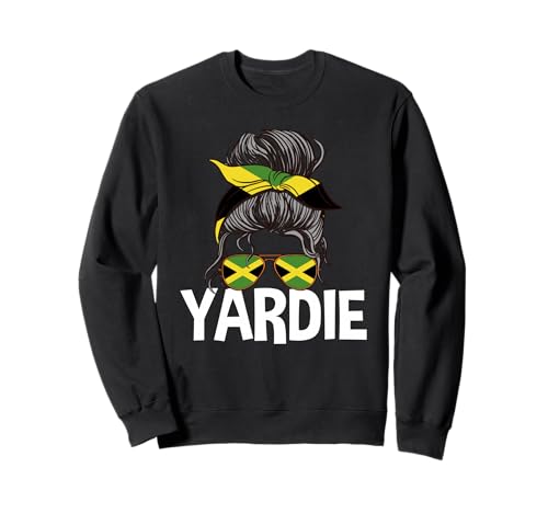 Yardie Jamaica Girl Unordentlicher Haarbrötchen Jamaican Woman Pride Sweatshirt Yardie Jamaica Girl Unordentlicher Haarbrötchen Jamaican Woman Pride Sweatshirt von Jamaica Flag Designs Proud Jamaican Roots