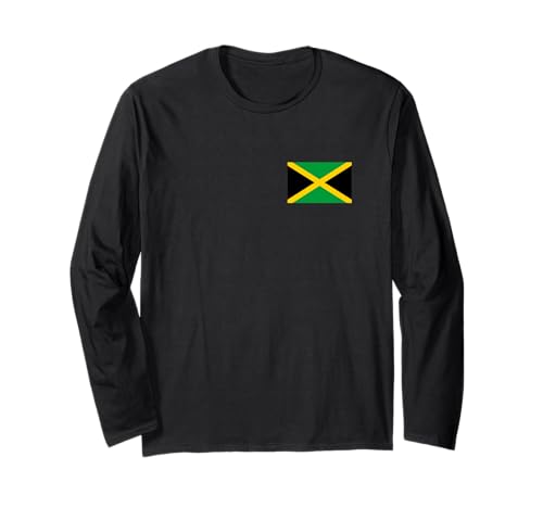 Jamaika-Flagge, Karibik, Herren, Damen, Kinder, Jungen, Mädchen Langarmshirt von Jamaica Flag Jamaican Apparel