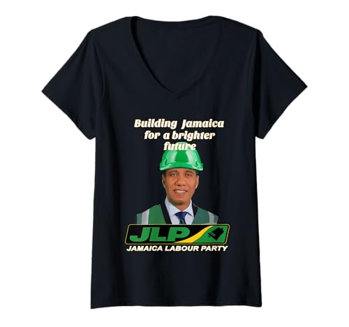 Damen Jamaica Labour Party, Andrew M Holness, Geschenke für Unterstützer der JLP T-Shirt mit V-Ausschnitt Damen Jamaica Labour Party, Andrew M Holness, Geschenke für Unterstützer der JLP T-Shirt mit V-Ausschnitt von Jamaica Labour Party Andrew Michael Holness