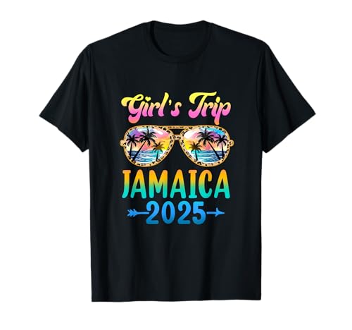 Mädchen Trip Jamaica 2025 Summer Vacation Sonnenbrille T-Shirt Mädchen Trip Jamaica 2025 Summer Vacation Sonnenbrille T-Shirt von Jamaica Summer Vacation Girls Women