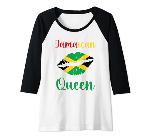 Damen Jamaika Shirt Jamaika Königin Reggae Jamaika Flagge Jamaika Raglan von Jamaican Girl TShirtz & More