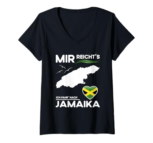 Damen Karibik Urlaub Zubehör Reise Gadgets Inseltrip Party Jamaika T-Shirt mit V-Ausschnitt Damen Karibik Urlaub Zubehör Reise Gadgets Inseltrip Party Jamaika T-Shirt mit V-Ausschnitt von Jamaika Geschenke und Karibik Urlaub Zubehör