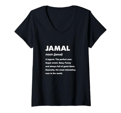 Damen Name Jamal T-Shirt mit V-Ausschnitt Damen Name Jamal T-Shirt mit V-Ausschnitt von Jamal Name Shirts & Gifts