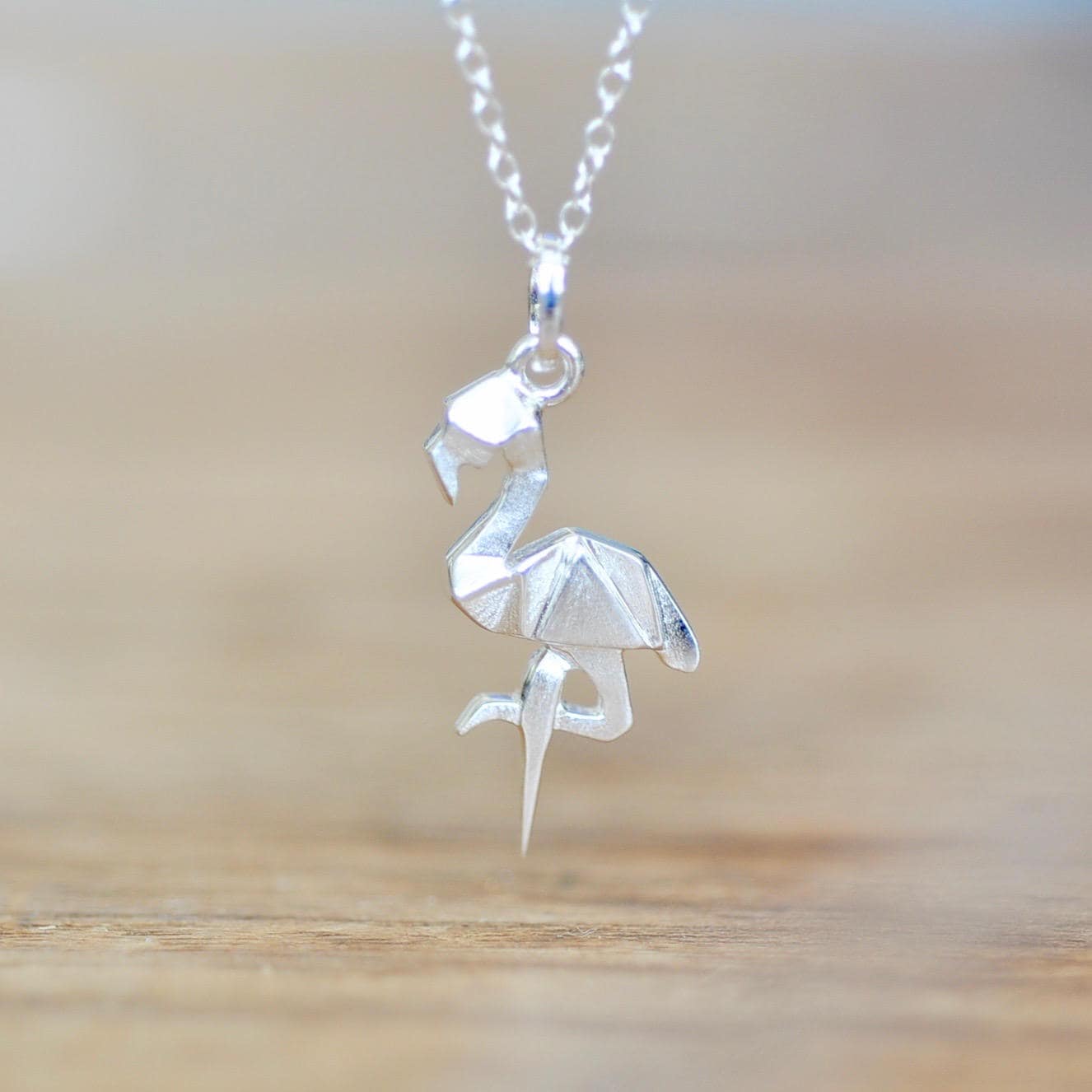 Origami Flamingo Halskette, Tier Schmuck, Jamber Jewels 925 Sterlingsilber von JamberJewels