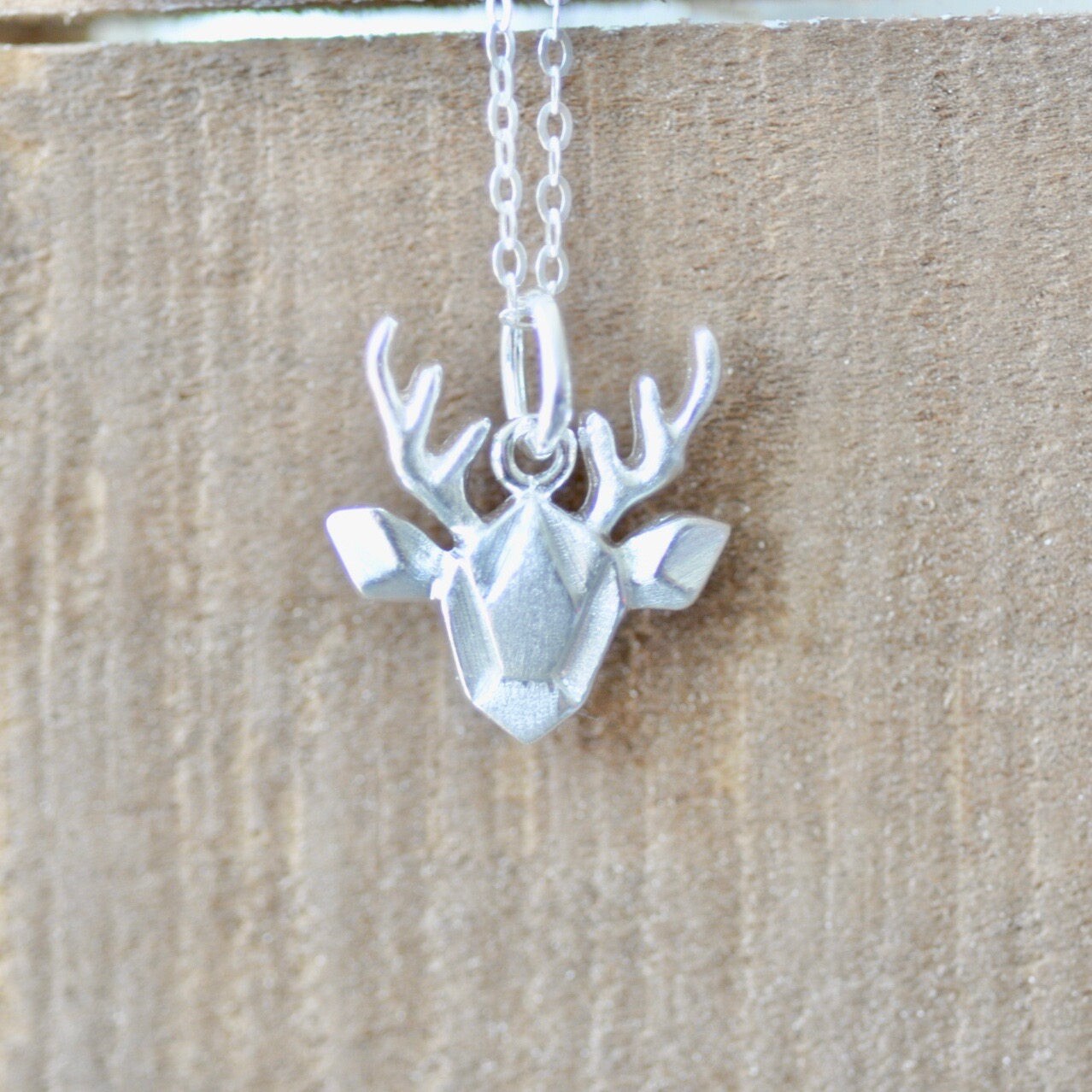 Origami Hirsch Halskette in Sterling Silber 925, Hirsch, Tier Schmuck, Jamber Juwelen 925 von JamberJewels