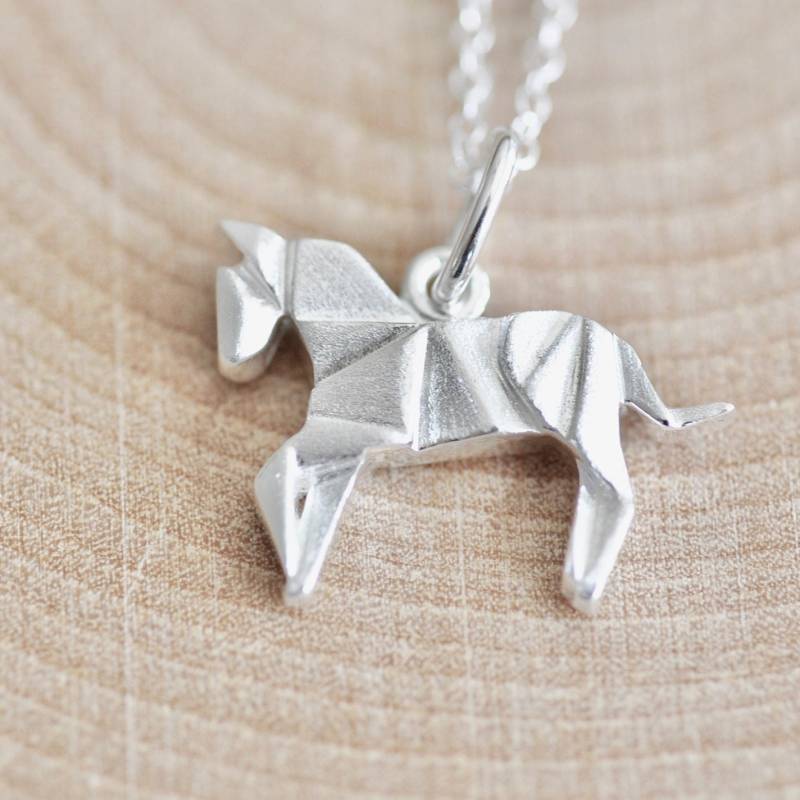 Origami Pferd Halskette in Sterling Silber 925, Halskette, Schmuck, Anhänger, Jamber Jewels 925 Origami Pferd Halskette in Sterling Silber 925, Halskette, Schmuck, Anhänger, Jamber Jewels 925 von JamberJewels
