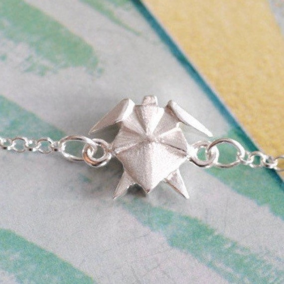 Origami Schildkröte Charm Armband, Tier Silber Meeresschildkröte Schmuck, Jamber Schmuck 925 von JamberJewels