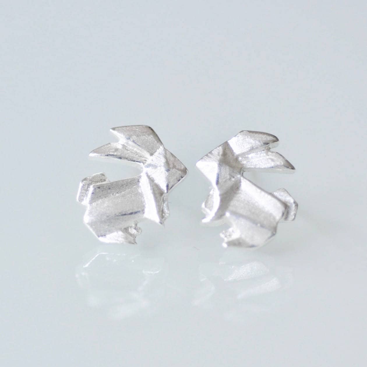 sterling Silber Origami Kaninchen Ohrstecker, Silber Ohrringe, Häschenohrringe, Tier Schmuck, Häschenschmuck von JamberJewels