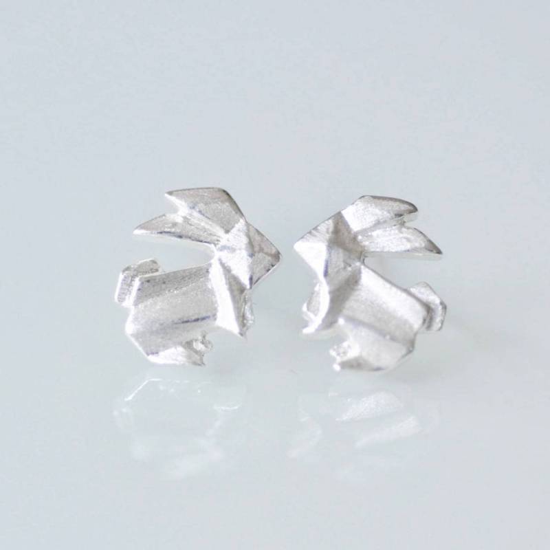 sterling Silber Origami Kaninchen Ohrstecker, Silber Ohrringe, Häschenohrringe, Tier Schmuck, Häschenschmuck sterling Silber Origami Kaninchen Ohrstecker, Silber Ohrringe, Häschenohrringe, Tier Schmuck, Häschenschmuck von JamberJewels