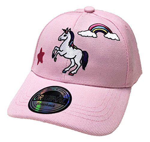 Einhorn Kids Kinder Snapback Unicorn Cap Kappe Starter Basecap Mütze Trucker Cappy Kult Unisex Baseball Größe verstellbar Rosa Pink (Rosa) von JameStyle26