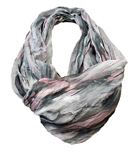 JameStyle26 Farbverlauf Seide Sommer Loop Verlauf Regenbogen Rainbow Silk Uni Rundschal Schlauchschal Stola Schal leicht (Schwarz) von JameStyle26