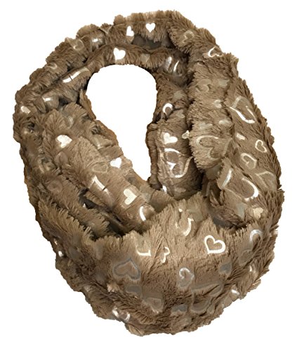 JameStyle26 HERZ HEARTH FLAUSCHIG WARMER WINTER LOOP SCHAL FLEECE SCHLAUCH RUNDSCHAL LOVE (Taupe) von JameStyle26
