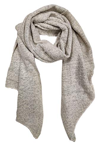 XXL Winter Unisex Schal Einfarbig Uni Farbe Cotton Wolle Star Fashion Stola Halstuch Raute mit spitz auslaufenden Enden (Beige) von JameStyle26