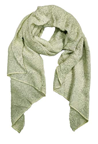 XXL Winter Unisex Schal Einfarbig Uni Farbe Cotton Wolle Star Fashion Stola Halstuch Raute mit spitz auslaufenden Enden (Hellgrün) von JameStyle26