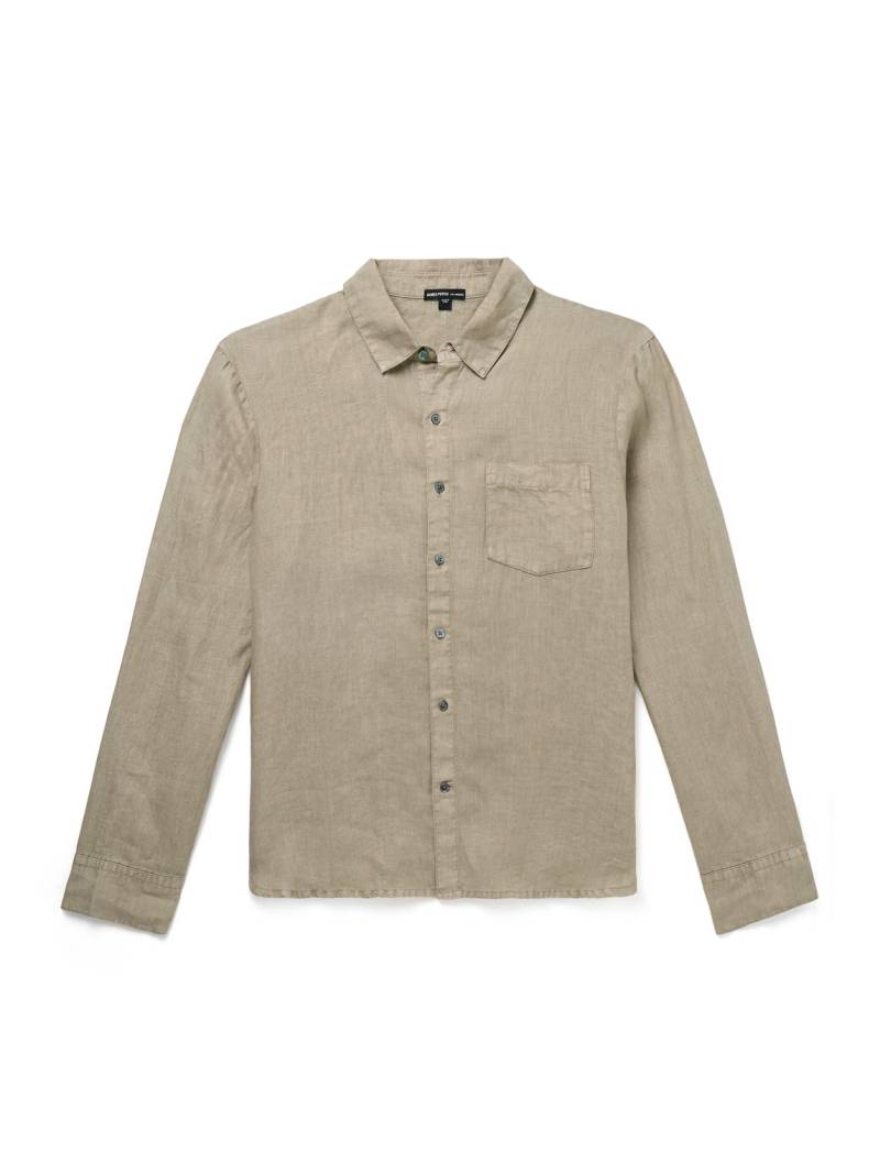 James Perse - Garment-Dyed Linen Shirt - Men - Green - 1 von James Perse