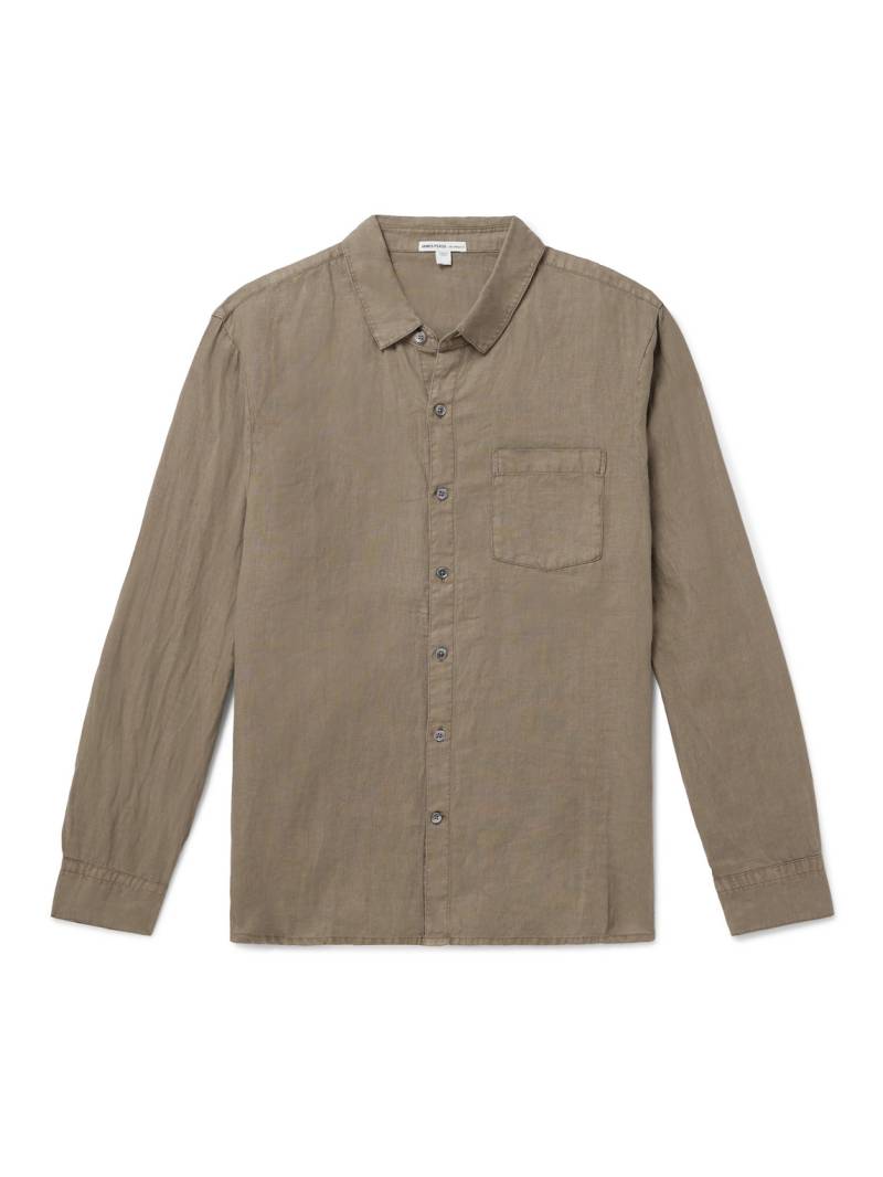James Perse - Garment-Dyed Linen Shirt - Men - Neutrals - 2 von James Perse