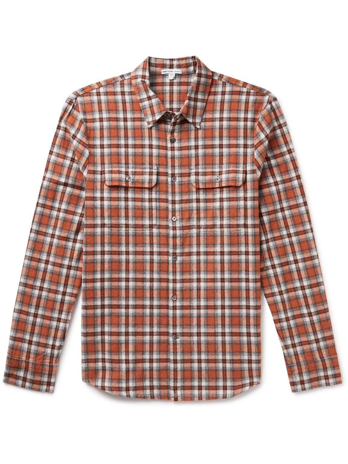 James Perse - Lagoon Checked Cotton-Flannel Shirt - Men - Orange - 4 von James Perse