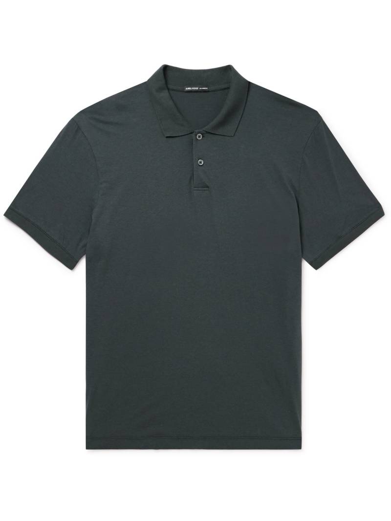 James Perse - Luxe Lotus Cotton-Jersey Polo Shirt - Men - Gray - 1 von James Perse