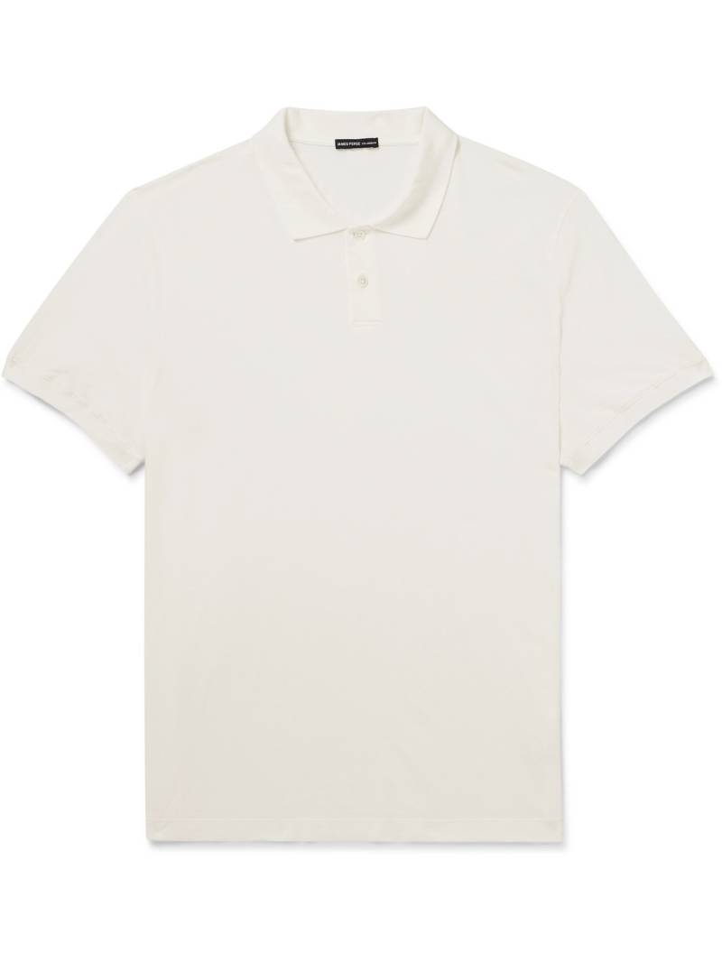 James Perse - Luxe Lotus Cotton-Jersey Polo Shirt - Men - Neutrals - 2 von James Perse