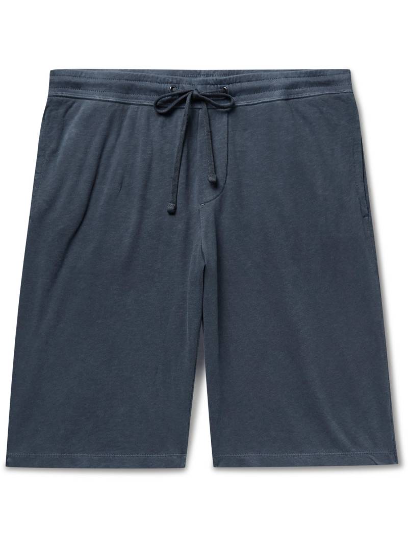 James Perse - Mélange Loopback Cotton-Jersey Drawstring Shorts - Men - Blue - 4 von James Perse