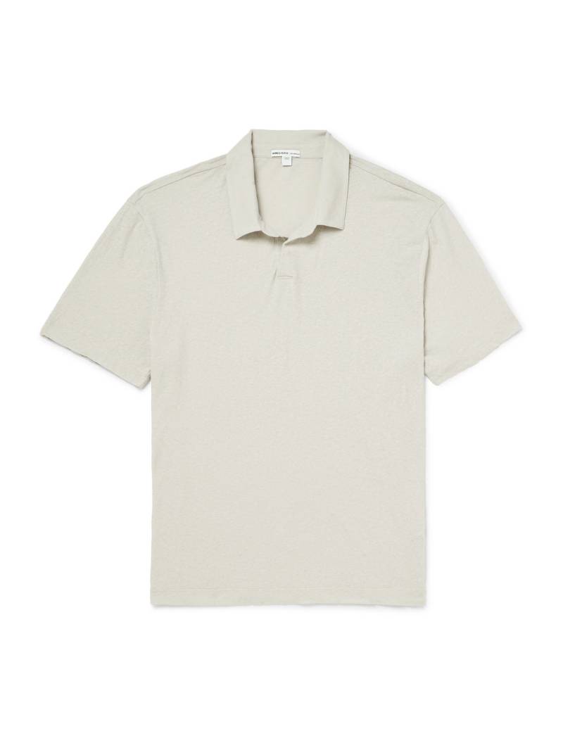 James Perse - Open-Collar Cotton-Jersey Polo Shirt - Men - Gray - 3 von James Perse