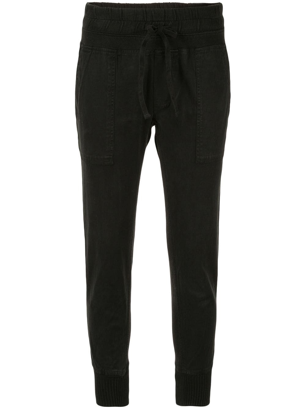 James Perse Schmale Cropped-Hose - Schwarz von James Perse