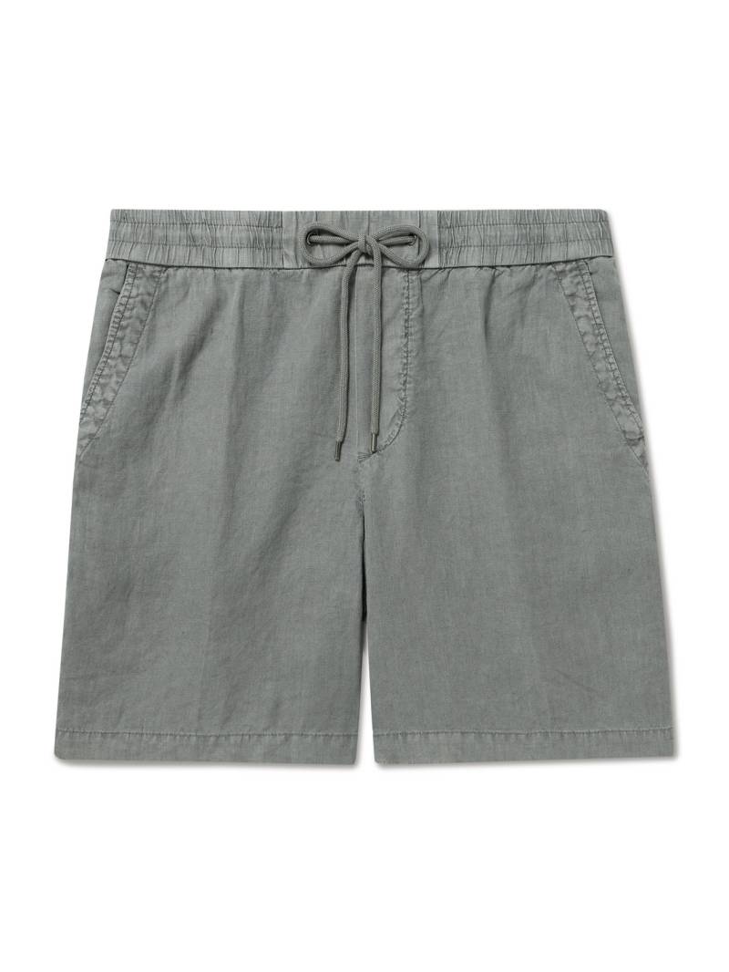 James Perse - Straight-Leg Garment-Dyed Linen Drawstring Shorts - Men - Gray - 1 von James Perse