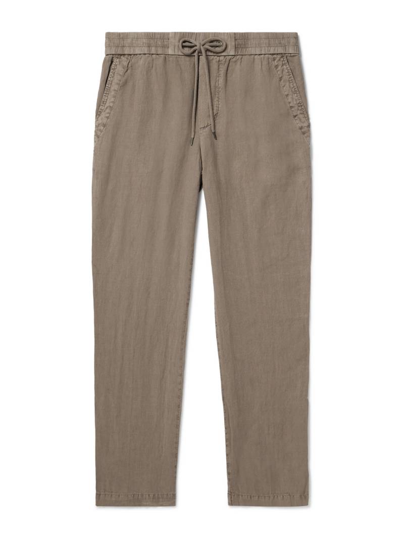 James Perse - Straight-Leg Garment-Dyed Linen Drawstring Trousers - Men - Brown - 1 von James Perse