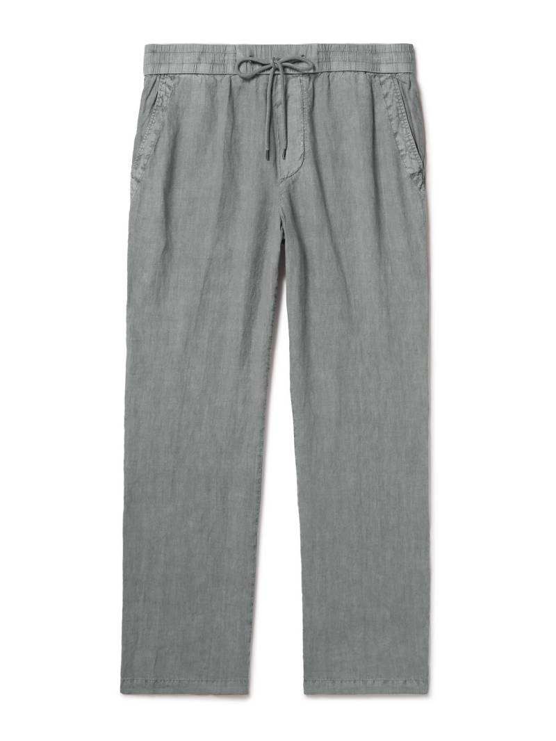 James Perse - Straight-Leg Garment-Dyed Linen Drawstring Trousers - Men - Gray - 4 von James Perse