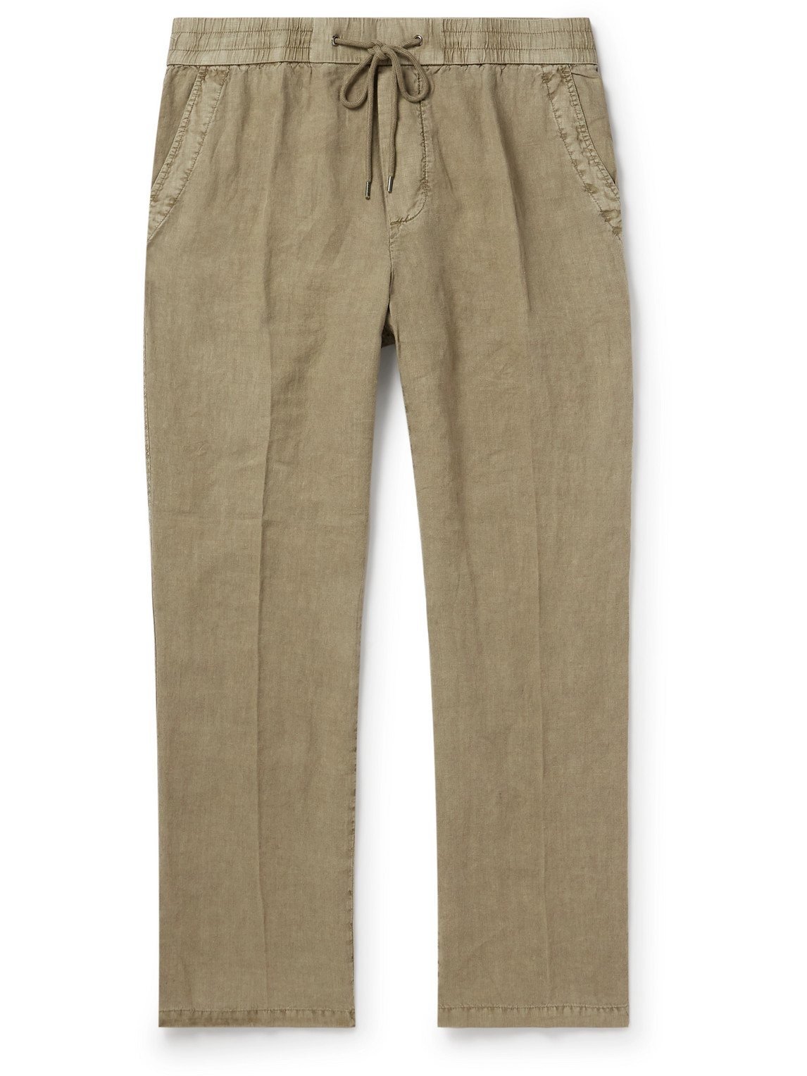 James Perse - Straight-Leg Garment-Dyed Linen Drawstring Trousers - Men - Green - 1 von James Perse