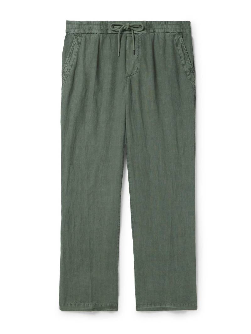 James Perse - Straight-Leg Garment-Dyed Linen Drawstring Trousers - Men - Green - 2 von James Perse