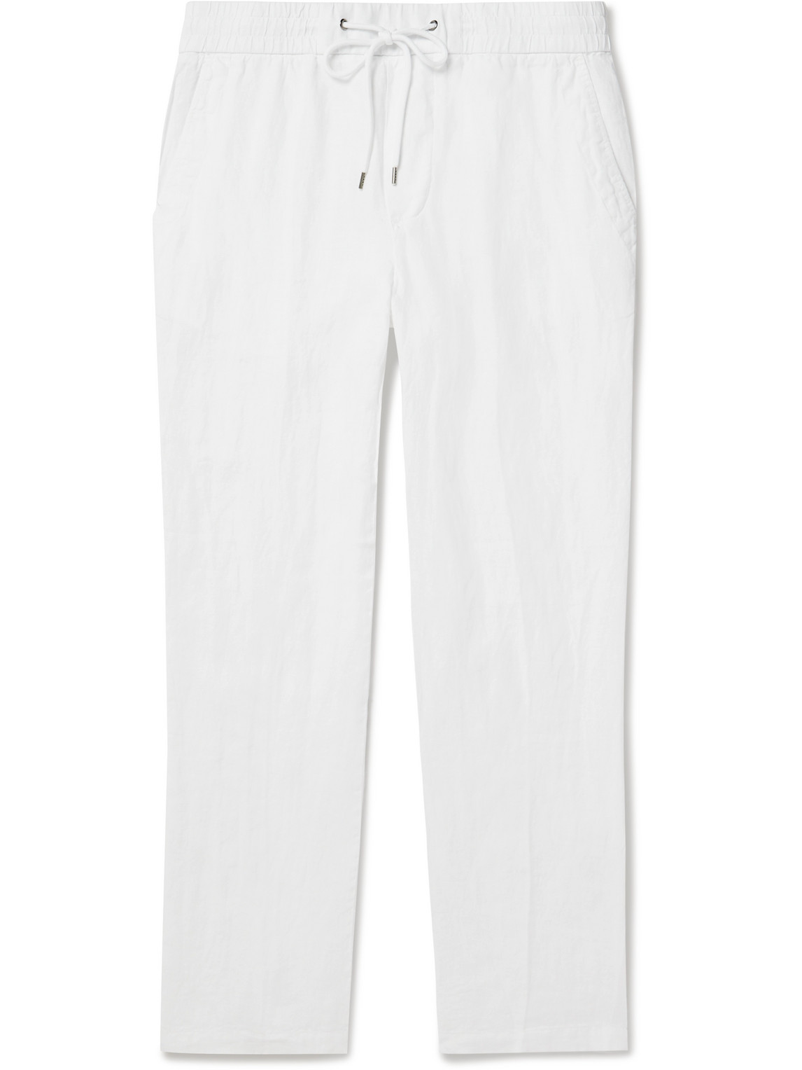 James Perse - Straight-Leg Garment-Dyed Linen Drawstring Trousers - Men - White - 5 von James Perse