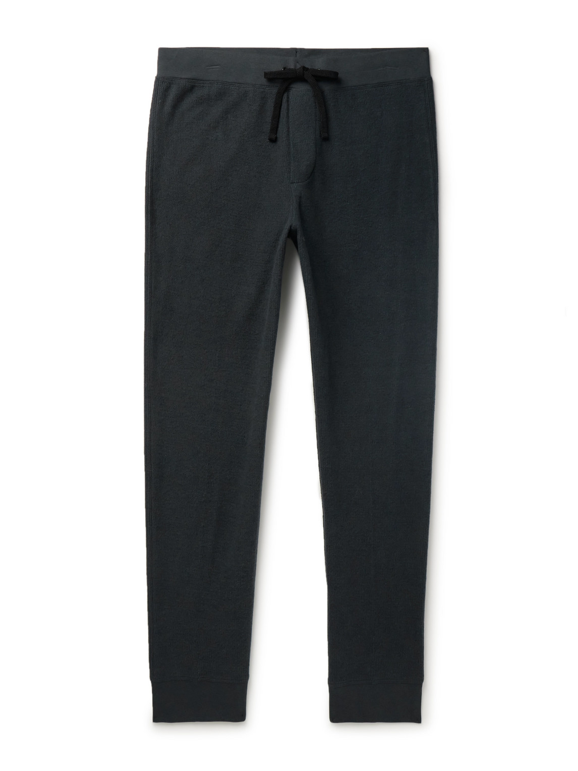 James Perse - Thermal Tapered Waffle-Knit Brushed Cotton and Cashmere-Blend Sweatpants - Men - Gray - 5 von James Perse