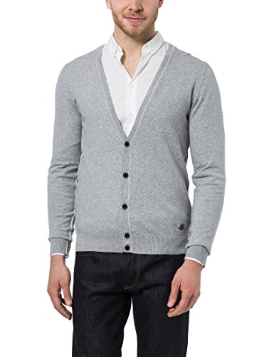 James Tyler Herren Cardigan in modischen Trend-Farben, Grau, XL von James Tyler