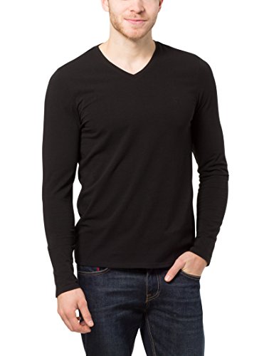 James Tyler Herren Langarmshirt mit V-Ausschnitt, Schwarz, L von James Tyler