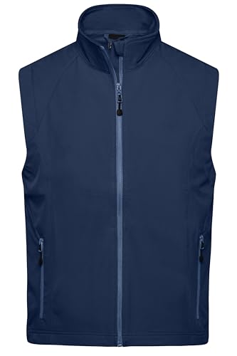 James & Nicholson Herren Softshell Weste - Praktische Weste aus elastischem Softshell | Farbe: navy | Grösse: 3XL von James & Nicholson