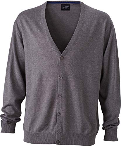 Cardigan - Farbe: Grey Heather - Größe: XL von James & Nicholson